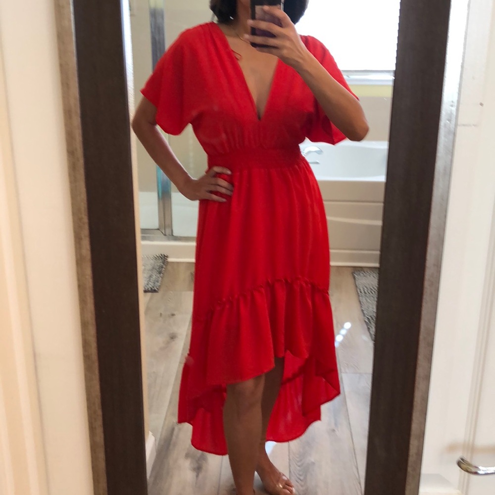 Gorgeous red hi low dress